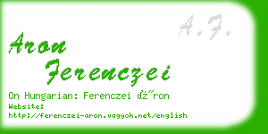 aron ferenczei business card